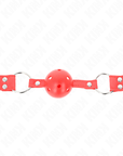 KINK - BALL GAG COMPLETO ROSSO CAVO DURO 62 x 2 CM - KINK COLLAR & GAG - Intimo per le occasioni speciali | The Game Lingerie