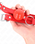 KINK - BALLA IN TPE 4 CM CON SERRATURA ROJO 60 x 2 CM - KINK COLLAR & GAG - Intimo per le occasioni speciali | The Game Lingerie