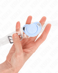 KINK - BAVAGLIO A FORMA DI CIUCCIO AZZURRO 5.5 x 4 CM REGOLABILE 43 - 60 CM - KINK COLLAR & GAG - Intimo per le occasioni speciali | The Game Lingerie