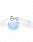 KINK - BAVAGLIO A FORMA DI CIUCCIO AZZURRO 5.5 x 4 CM REGOLABILE 43 - 60 CM - KINK COLLAR & GAG - Intimo per le occasioni speciali | The Game Lingerie