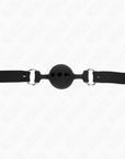 KINK - BAVAGLIO IN SILICONE INTERO 55 x 2 CM CON SFERA DA 4 CM MISURA S NERO REGOLABILE 35 - 51 CM - KINK COLLAR & GAG - Intimo per le occasioni speciali | The Game Lingerie