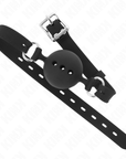 KINK - BAVAGLIO IN SILICONE INTERO 55 x 2 CM CON SFERA DA 4,5 CM MISURA M NERO REGOLABILE 35 - 51 CM - KINK COLLAR & GAG - Intimo per le occasioni speciali | The Game Lingerie