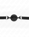 KINK - BAVAGLIO IN SILICONE INTERO 55 x 2 CM CON SFERA DA 5 CM MISURA L NERO REGOLABILE 35 - 51 CM - KINK COLLAR & GAG - Intimo per le occasioni speciali | The Game Lingerie