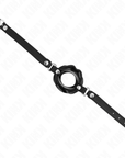 KINK - BAVAGLIO LIP 8 CM CON CINTURINO IN SIMILPELLE NERA 63 x 2 CM REGOLABILE 39 - 58 CM - KINK COLLAR & GAG - Intimo per le occasioni speciali | The Game Lingerie