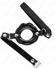 KINK - BAVAGLIO LIP 8 CM CON CINTURINO IN SIMILPELLE NERA 63 x 2 CM REGOLABILE 39 - 58 CM - KINK COLLAR & GAG - Intimo per le occasioni speciali | The Game Lingerie