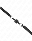 KINK - BAVAGLIO SFERA TRASPIRANTE 4 CM CON DOPPIO RIVETTO MODELLO 1 NERO 62,5 x 2,5 CM REGOLABILE 42 - 58 CM - KINK COLLAR & GAG - Intimo per le occasioni speciali | The Game Lingerie