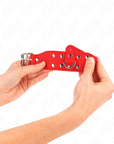 KINK - BRACCIALI CON DOPPIA LINEA DI BORCHIE REGOLABILI ROSSO - KINK WRIST RESTRAINT - Intimo per le occasioni speciali | The Game Lingerie