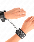 KINK - CINTURINI CON DOPPIA LINEA DI BORCHIE REGOLABILI NERO - KINK WRIST RESTRAINT - Intimo per le occasioni speciali | The Game Lingerie