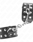 KINK - CINTURINI CON DOPPIA LINEA DI BORCHIE REGOLABILI NERO - KINK WRIST RESTRAINT - Intimo per le occasioni speciali | The Game Lingerie