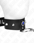KINK - COLLANA 65 CM CON CINTURINO CON DIAMANTI BLU REGOLABILE 36 - 43 CM X 5 CM - KINK COLLAR & GAG - Intimo per le occasioni speciali | The Game Lingerie