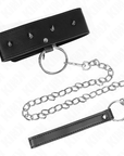 KINK - COLLANA 65 CM CON GUINZAGLIO CON BORCHIE ARGENTO MODELLO 2 REGOLABILE 36 - 43 CM X 5 CM - KINK COLLAR & GAG - Intimo per le occasioni speciali | The Game Lingerie