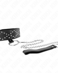 KINK - COLLANA 65 CM CON GUINZAGLIO CON BORCHIE ARGENTO MODELLO 3 REGOLABILE 36 - 43 CM X 5 CM - KINK COLLAR & GAG - Intimo per le occasioni speciali | The Game Lingerie