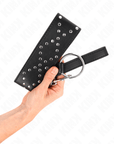 KINK - COLLANA 65 CM CON GUINZAGLIO CON BORCHIE ARGENTO MODELLO 3 REGOLABILE 36 - 43 CM X 5 CM - KINK COLLAR & GAG - Intimo per le occasioni speciali | The Game Lingerie