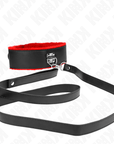 KINK - COLLANA CON CINTURA 116 CM CON CINTURINO IN PELLE ROSSO REGOLABILE 40 - 48 CM X 6 CM - KINK COLLAR & GAG - Intimo per le occasioni speciali | The Game Lingerie