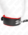 KINK - COLLANA CON CINTURA 116 CM CON CINTURINO IN PELLE ROSSO REGOLABILE 40 - 48 CM X 6 CM - KINK COLLAR & GAG - Intimo per le occasioni speciali | The Game Lingerie