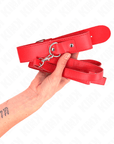 KINK - COLLANA CON CINTURA 116 CM ROJO CINTURINO REGOLABILE 32 - 50 CM X 8 CM - KINK COLLAR & GAG - Intimo per le occasioni speciali | The Game Lingerie