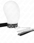 KINK - COLLANA CON CINTURINO AD ANELLO RIVETTO CON CINTURA 65 CM NERO REGOLABILE 36 - 50 CM X 3,8 CM - KINK COLLAR & GAG - Intimo per le occasioni speciali | The Game Lingerie
