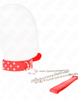 KINK - COLLANA CON CINTURINO AD ANELLO RIVETTO CON CINTURA 65 CM ROSSO REGOLABILE 36 - 50 CM X 3,8 CM - KINK COLLAR & GAG - Intimo per le occasioni speciali | The Game Lingerie