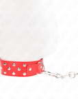 KINK - COLLANA CON CINTURINO AD ANELLO RIVETTO CON CINTURA 65 CM ROSSO REGOLABILE 36 - 50 CM X 3,8 CM - KINK COLLAR & GAG - Intimo per le occasioni speciali | The Game Lingerie