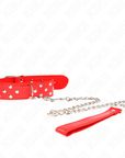 KINK - COLLANA CON CINTURINO AD ANELLO RIVETTO CON CINTURA 65 CM ROSSO REGOLABILE 36 - 50 CM X 3,8 CM - KINK COLLAR & GAG - Intimo per le occasioni speciali | The Game Lingerie