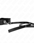 KINK - COLLANA CON GUINZAGLIO 116 CM CON BORCHIE IN ARGENTO MODELLO 4 NERO REGOLABILE 40 - 48 CM X 6 CM - KINK COLLAR & GAG - Intimo per le occasioni speciali | The Game Lingerie