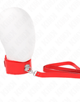 KINK - COLLANA CON GUINZAGLIO 116 CM CON BORCHIE IN ARGENTO MODELLO 4 ROSSO REGOLABILE 40 - 48 CM X 6 CM - KINK COLLAR & GAG - Intimo per le occasioni speciali | The Game Lingerie