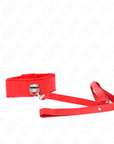KINK - COLLANA CON GUINZAGLIO 116 CM CON BORCHIE IN ARGENTO MODELLO 4 ROSSO REGOLABILE 40 - 48 CM X 6 CM - KINK COLLAR & GAG - Intimo per le occasioni speciali | The Game Lingerie