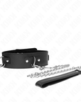KINK - COLLANA CON GUINZAGLIO 65 CM 3 MODELLO ANELLI 2 REGOLABILE 36 - 43 CM X 5 CM - KINK COLLAR & GAG - Intimo per le occasioni speciali | The Game Lingerie