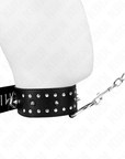 KINK - COLLANA CON GUINZAGLIO 65 CM CON BORCHIE IN ARGENTO MODELLO 1 REGOLABILE 36 - 43 CM X 5 CM - KINK COLLAR & GAG - Intimo per le occasioni speciali | The Game Lingerie