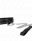 KINK - COLLANA CON GUINZAGLIO 65 CM CON BORCHIE IN ARGENTO MODELLO 1 REGOLABILE 36 - 43 CM X 5 CM - KINK COLLAR & GAG - Intimo per le occasioni speciali | The Game Lingerie