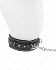 KINK - COLLANA IN PELLE PVC CON CINTURA 105 CM RIVETTO STRASS 41.5 X 4 CM - KINK COLLAR & GAG - Intimo per le occasioni speciali | The Game Lingerie