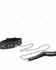 KINK - COLLANA IN PELLE PVC CON CINTURA 105 CM RIVETTO STRASS 41.5 X 4 CM - KINK COLLAR & GAG - Intimo per le occasioni speciali | The Game Lingerie