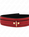 KINK - COLLANA REGOLABILE ROSSO VINO CON DETTAGLI ORO 29 - 42,5 CM X 4 CM - KINK COLLAR & GAG - Intimo per le occasioni speciali | The Game Lingerie