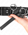 KINK - COLLANA SCHIAVITÙ 3 ANELLI CON CINTURINO 80 CM 53 X 5 CM - KINK COLLAR & GAG - Intimo per le occasioni speciali | The Game Lingerie