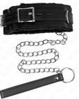 KINK - COLLARE CON GUINZAGLIO 65 CM CON RESTRIZIONI NERO 36 - 42 CM X 5,5 CM - KINK COLLAR & GAG - Intimo per le occasioni speciali | The Game Lingerie