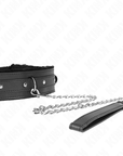 KINK - COLLARE CON GUINZAGLIO 65 CM CON RESTRIZIONI NERO 36 - 42 CM X 5,5 CM - KINK COLLAR & GAG - Intimo per le occasioni speciali | The Game Lingerie
