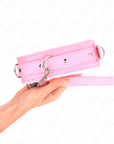 KINK - COLLARE CON GUINZAGLIO 65 CM CON RESTRIZIONI ROSA 36 - 42 CM X 5,5 CM - KINK COLLAR & GAG - Intimo per le occasioni speciali | The Game Lingerie