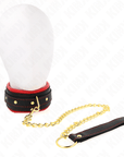 KINK - COLLARE CON GUINZAGLIO IN TESSUTO TINTO REGOLABILE 33 - 48 CM X 5,7 CM - KINK COLLAR & GAG - Intimo per le occasioni speciali | The Game Lingerie