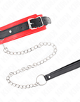 KINK - COLLARE MODELLO BASE CON GUINZAGLIO 65 CM MODELLO 3 ROSSO 53 X 5 CM - KINK COLLAR & GAG - Intimo per le occasioni speciali | The Game Lingerie