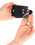 KINK - FERMAPOLSO CON BLOCCAGGIO O - RING NERO REGOLABILE 20 - 28 CM X 5,5 CM - KINK WRIST RESTRAINT - Intimo per le occasioni speciali | The Game Lingerie