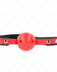 KINK - PALLA DURA CAVA ROSSA 4 CM GAG NERO CINTURINO 60 x 2 CM REGOLABILE 37 - 52 CM - KINK COLLAR & GAG - Intimo per le occasioni speciali | The Game Lingerie