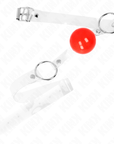KINK - PALLA IN PVC TRASPARENTE ROSSA BAVAGLIO 4 CM REGOLABILE - KINK COLLAR & GAG - Intimo per le occasioni speciali | The Game Lingerie