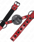 KINK - PALLA IN SIMILPELLE LUCIDA 4.5 CM GAG 63.5 X 2 CM REGOLABILE 41 X 59 CM - KINK COLLAR & GAG - Intimo per le occasioni speciali | The Game Lingerie