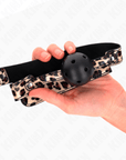 KINK - PALLA TRASPIRANTE LEOPARDO 4,5 CM BAVAGLIO 65 x 2,5 CM - KINK COLLAR & GAG - Intimo per le occasioni speciali | The Game Lingerie