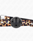 KINK - PALLA TRASPIRANTE LEOPARDO 4,5 CM BAVAGLIO 65 x 2,5 CM - KINK COLLAR & GAG - Intimo per le occasioni speciali | The Game Lingerie