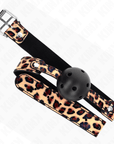 KINK - PALLA TRASPIRANTE LEOPARDO 4,5 CM BAVAGLIO 65 x 2,5 CM - KINK COLLAR & GAG - Intimo per le occasioni speciali | The Game Lingerie