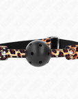 KINK - PALLA TRASPIRANTE LEOPARDO 4,5 CM BAVAGLIO 65 x 2,5 CM - KINK COLLAR & GAG - Intimo per le occasioni speciali | The Game Lingerie