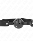 KINK - PALLA TRASPIRANTE NERA 4,5 CM BAVAGLIO 65 x 2,5 CM - KINK COLLAR & GAG - Intimo per le occasioni speciali | The Game Lingerie