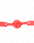 KINK - PALLA TRASPIRANTE ROSSA 4,5 CM BAVAGLIO 65 x 2,5 CM - KINK COLLAR & GAG - Intimo per le occasioni speciali | The Game Lingerie
