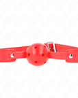 KINK - PALLA TRASPIRANTE ROSSA 4,5 CM BAVAGLIO 65 x 2,5 CM - KINK COLLAR & GAG - Intimo per le occasioni speciali | The Game Lingerie